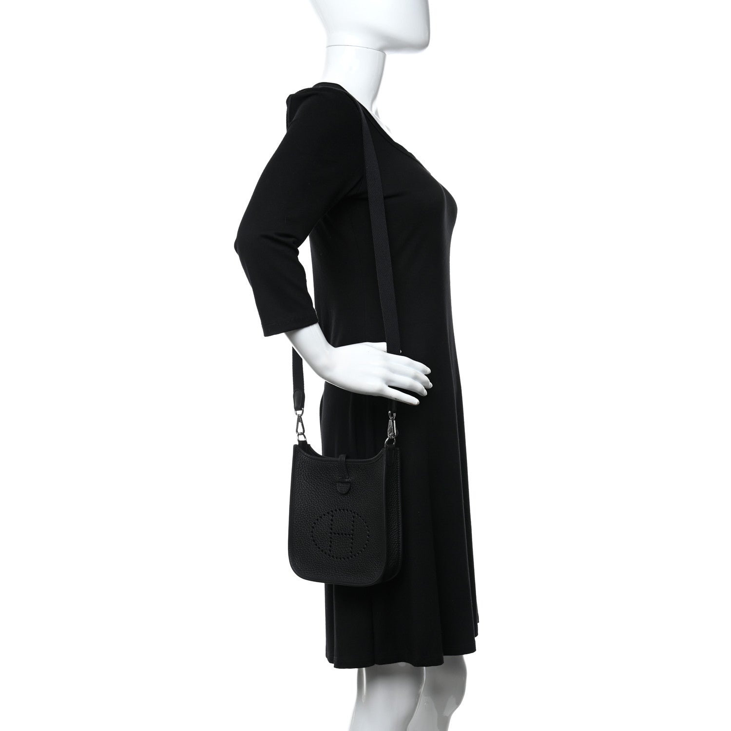 Hermes Taurillon Clemence Evelyne TPM Black 2 of 9