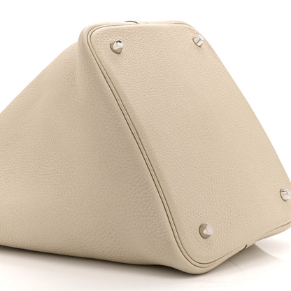 Hermes Taurillon Clemence Picotin Lock 22 MM Craie 9 of 10