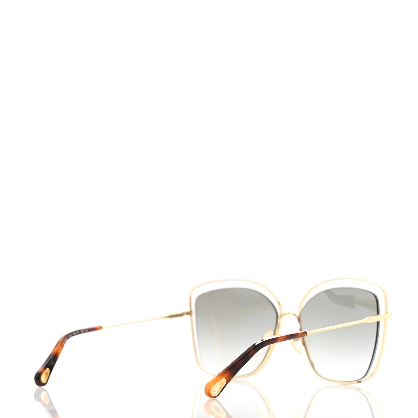 Poppy Cutout Square Sunglasses CE133S Gold Brown