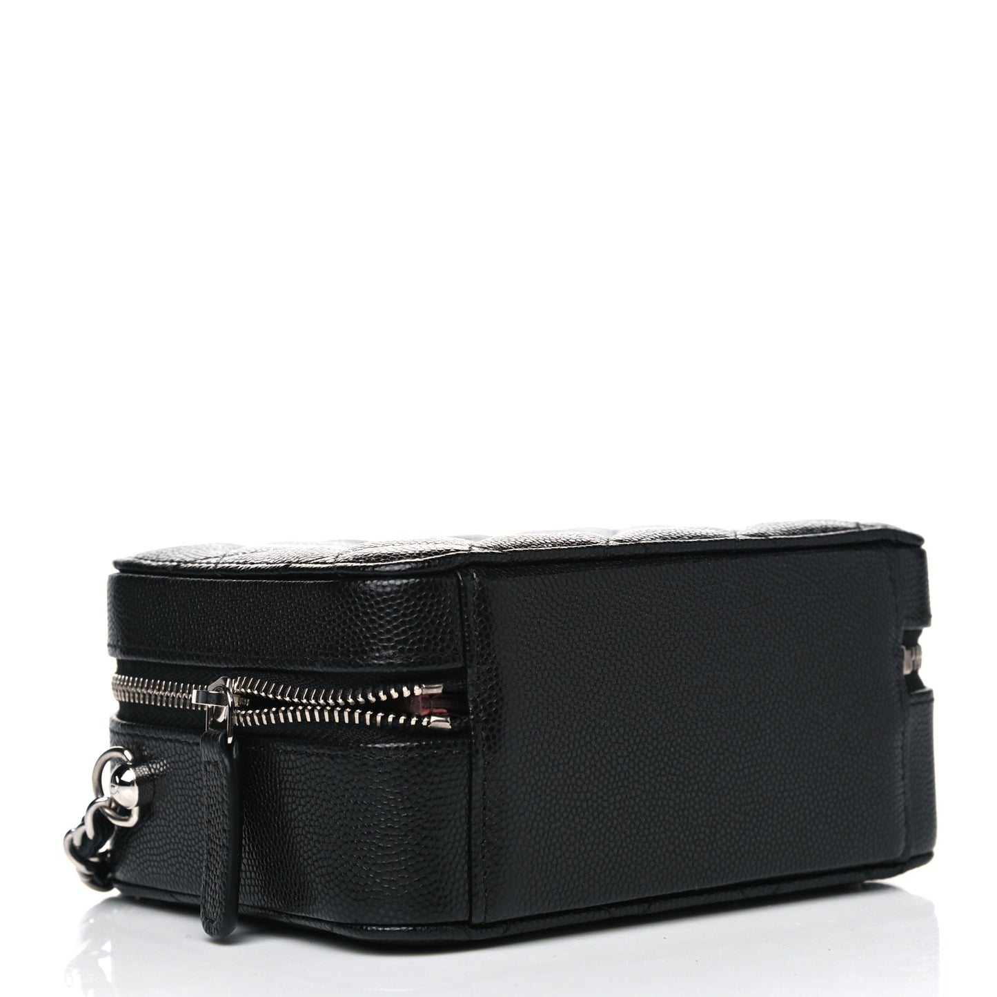 Caviar Quilted CC Vanity Case With Chain Black