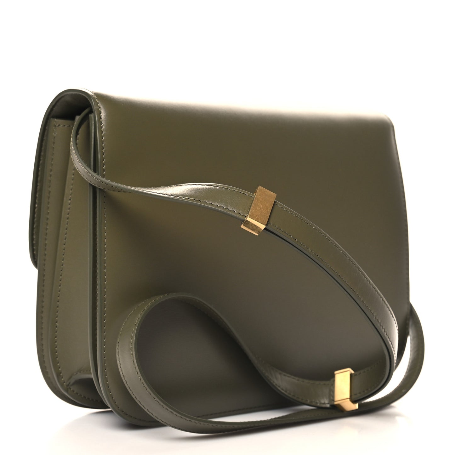 Box Calfskin Classic Box Medium Flap Bag Army Green