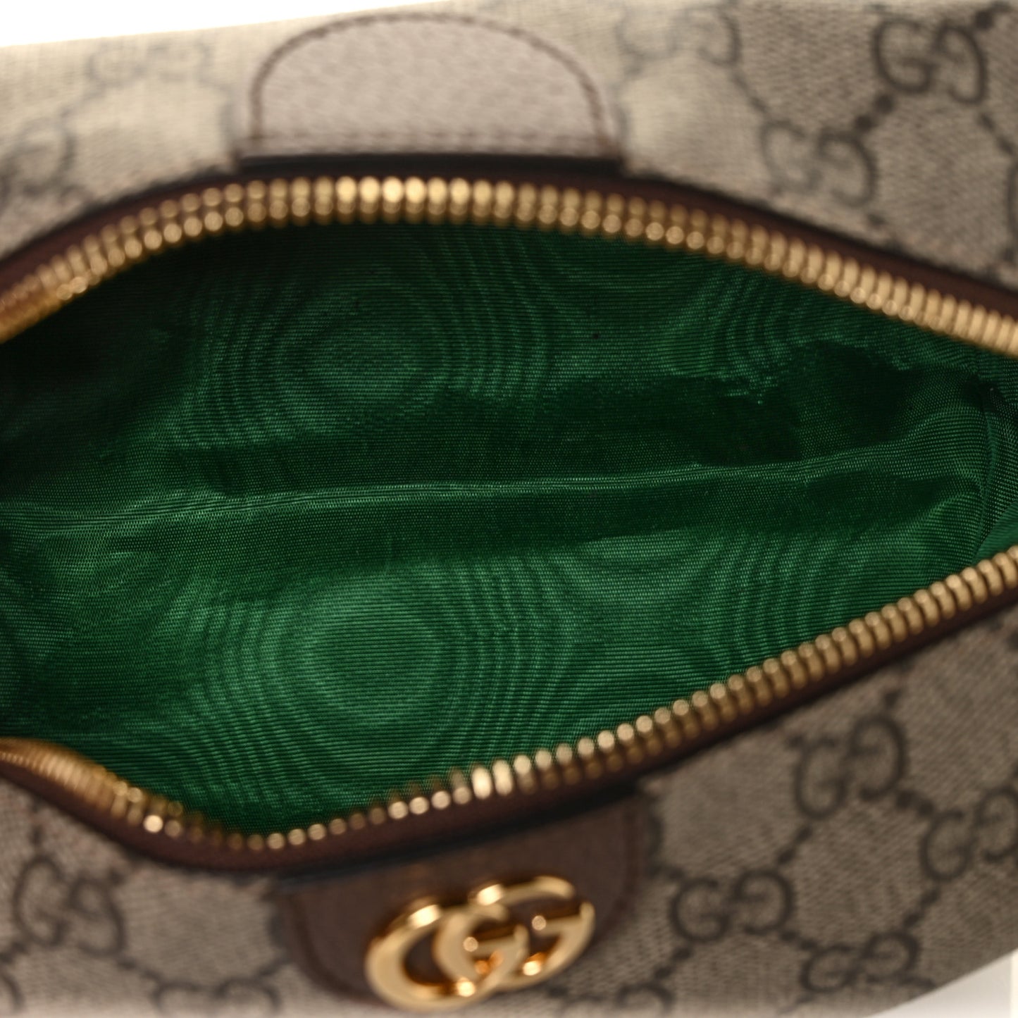 Soft GG Supreme Monogram Calfskin Medium Ophidia Cosmetic Case Beige Ebony New Acero