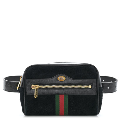 Gucci Suede Small Ophidia Belt Bag 65 26 Black 1 of 10