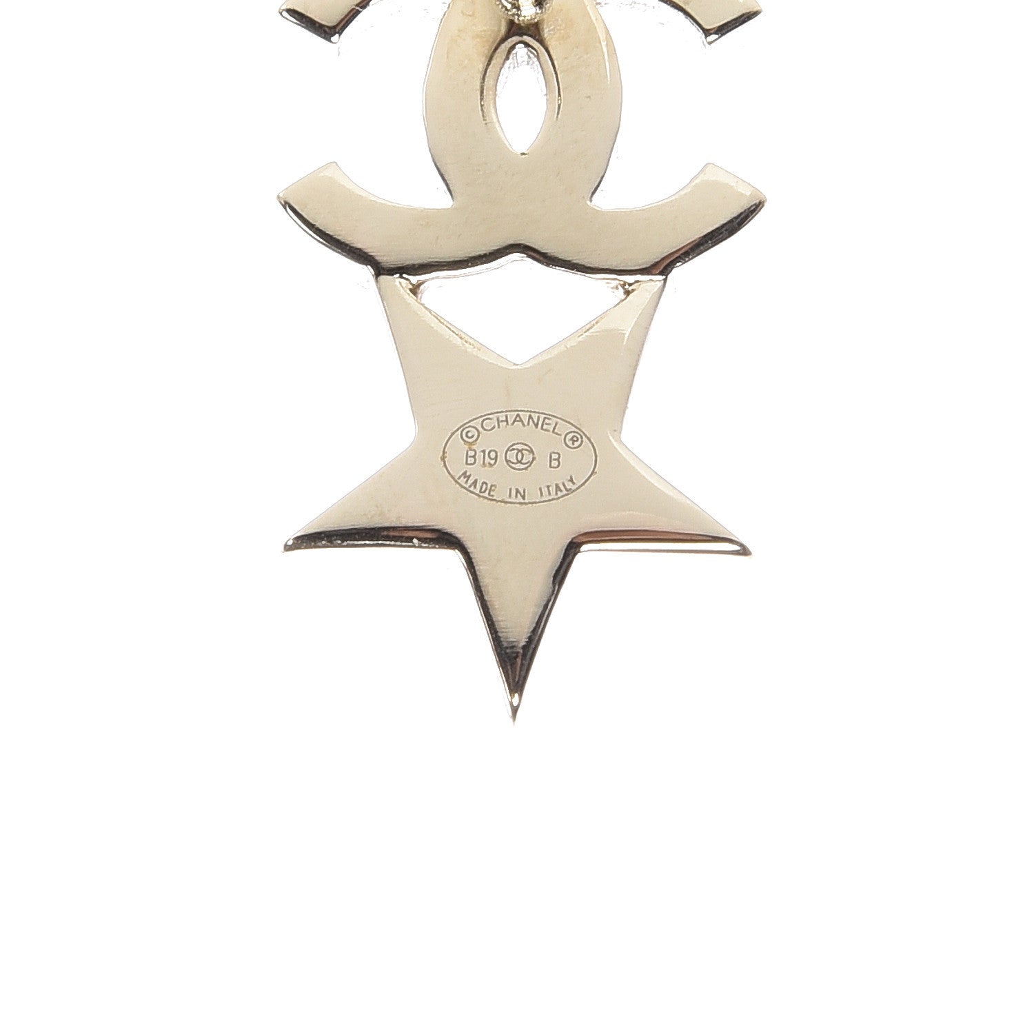 Chanel Crystal Pearl Charming Winter CC Star Heart Earrings Gold 4 of 5
