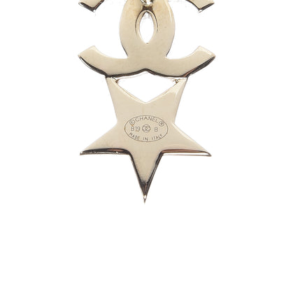 Chanel Crystal Pearl Charming Winter CC Star Heart Earrings Gold 4 of 5