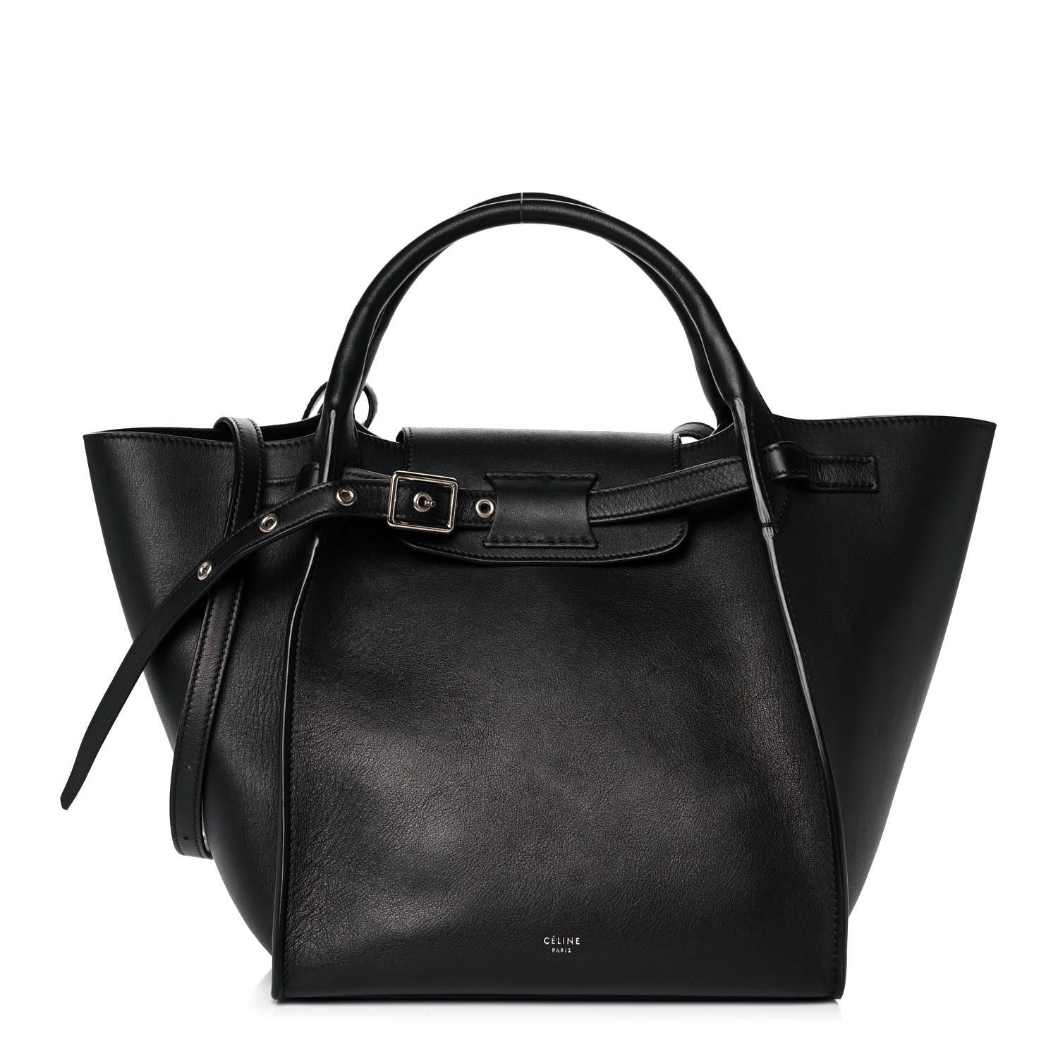 Celine Supple Grained Calfskin Small Long Strap Big Bag Black 1 of 11