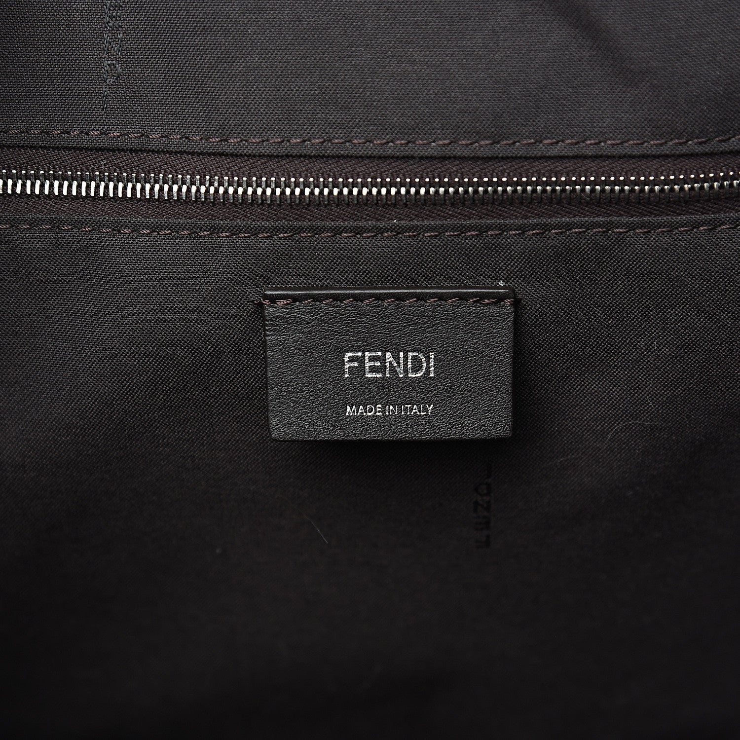 Fendi Glazed Fabric Vitello Century FF 1974 Stamp Patch Shopping Tote Mogano Panna Black 5 of 10