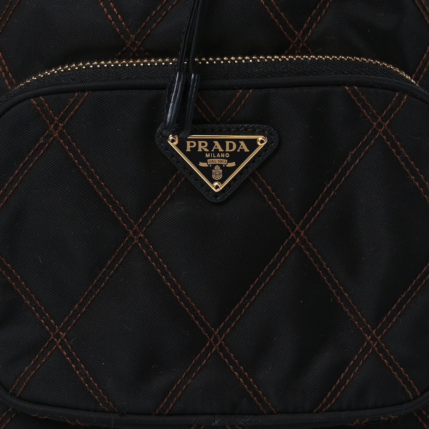 Prada Saffiano Tessuto Nylon Impunturato Quilted Mini Bucket Crossbody Bag Black 7 of 9