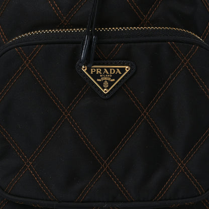Prada Saffiano Tessuto Nylon Impunturato Quilted Mini Bucket Crossbody Bag Black 7 of 9