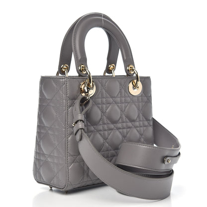 Christian Dior Lambskin Cannage Small My ABCDior Lady Dior Grey 3 of 9