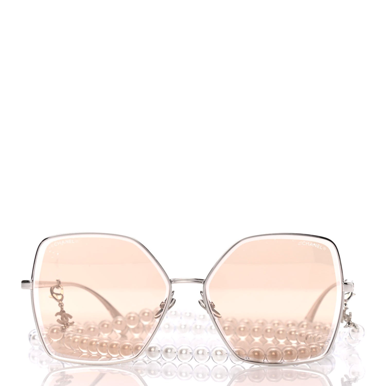 Chanel Butterfly Removable Pearl Chain Sunglasses 4262 Brown 2 of 4