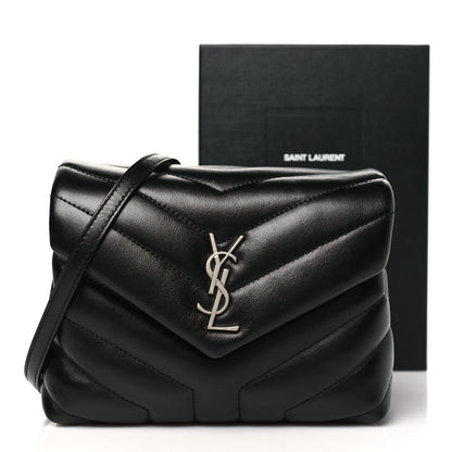 Saint Laurent Calfskin Y Quilted Monogram Toy Loulou Crossbody Bag Black 11 of 11