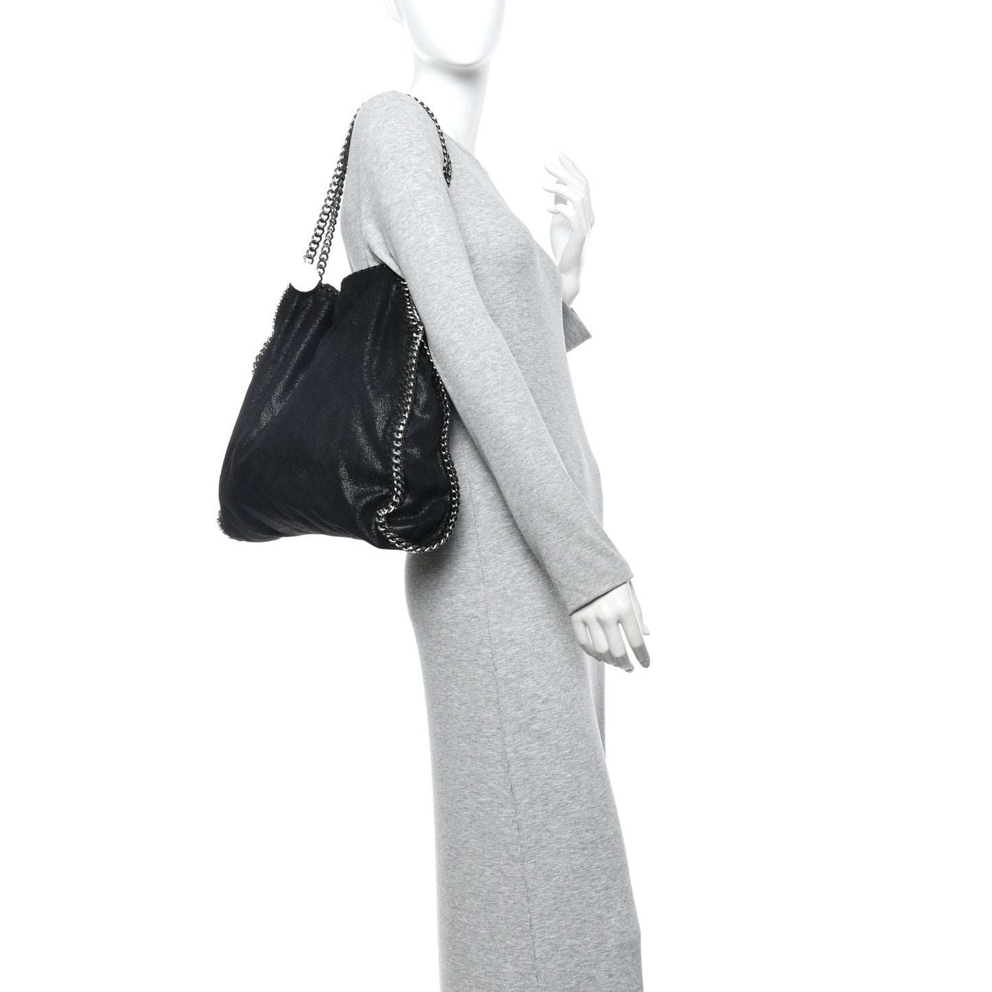 Shaggy Deer Falabella Fold Over Tote Black
