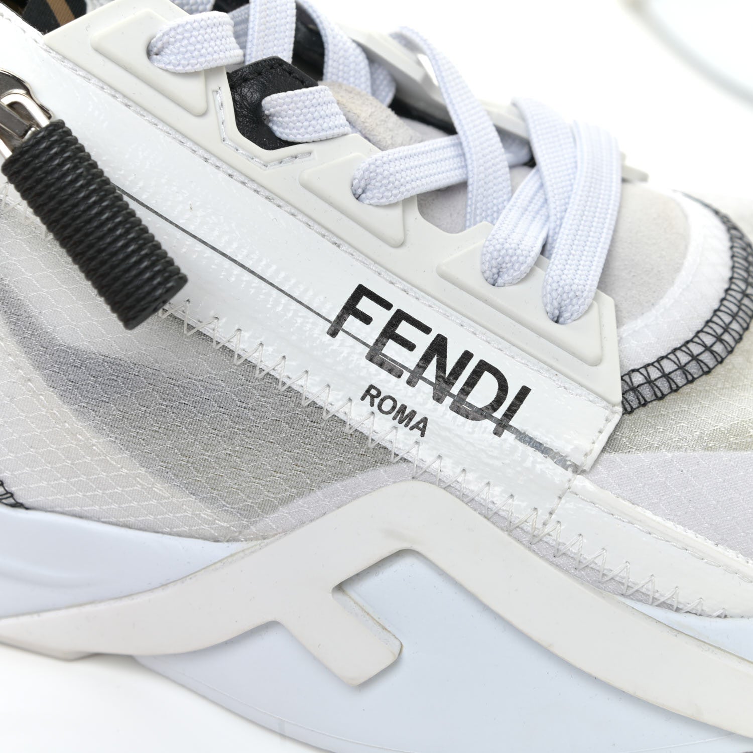 Fendi Nylon Suede Transparent Fendi Flow Low Top Sneakers 36 White 15 of 16