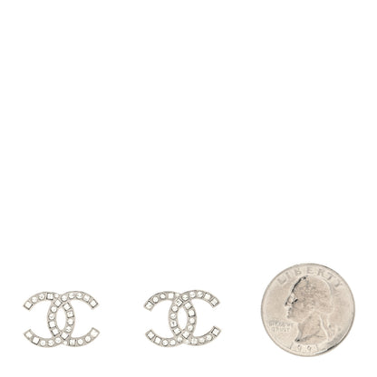 Chanel Baguette Crystal CC Earrings Silver 2 of 4
