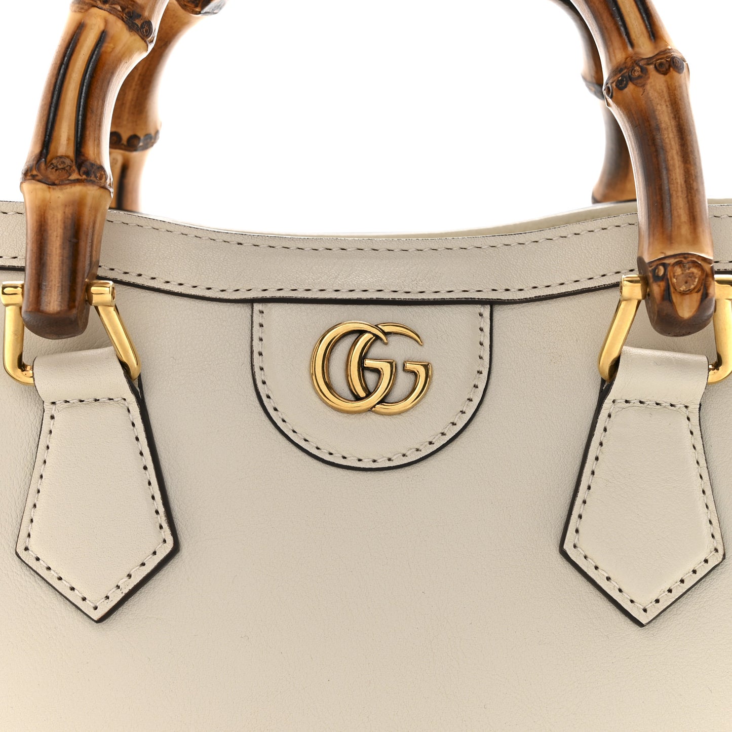 Wonka Grain Calfskin Mini Diana Tote Bag Mystic White
