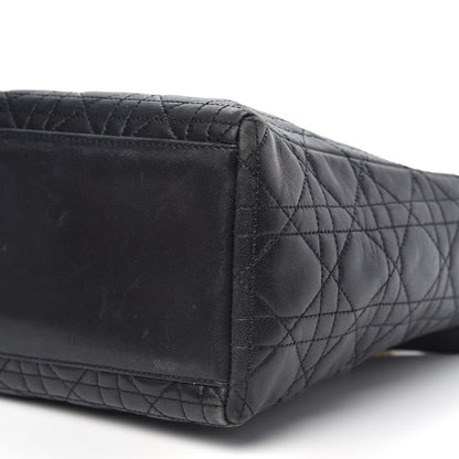 Christian Dior Lambskin Cannage Medium Lady Dior Black 9 of 13