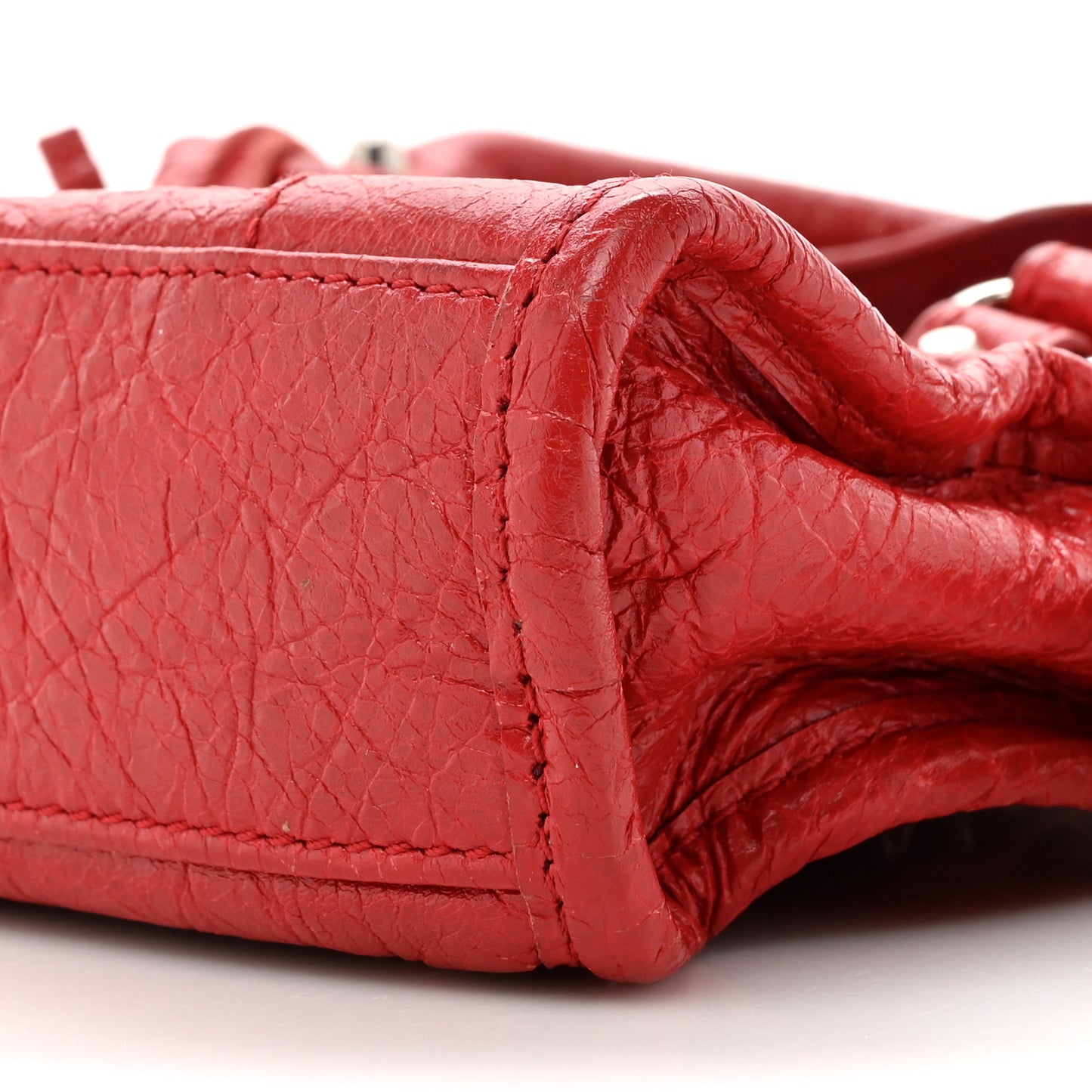Agneau Classic Silver Hardware Nano City Rouge Groseille