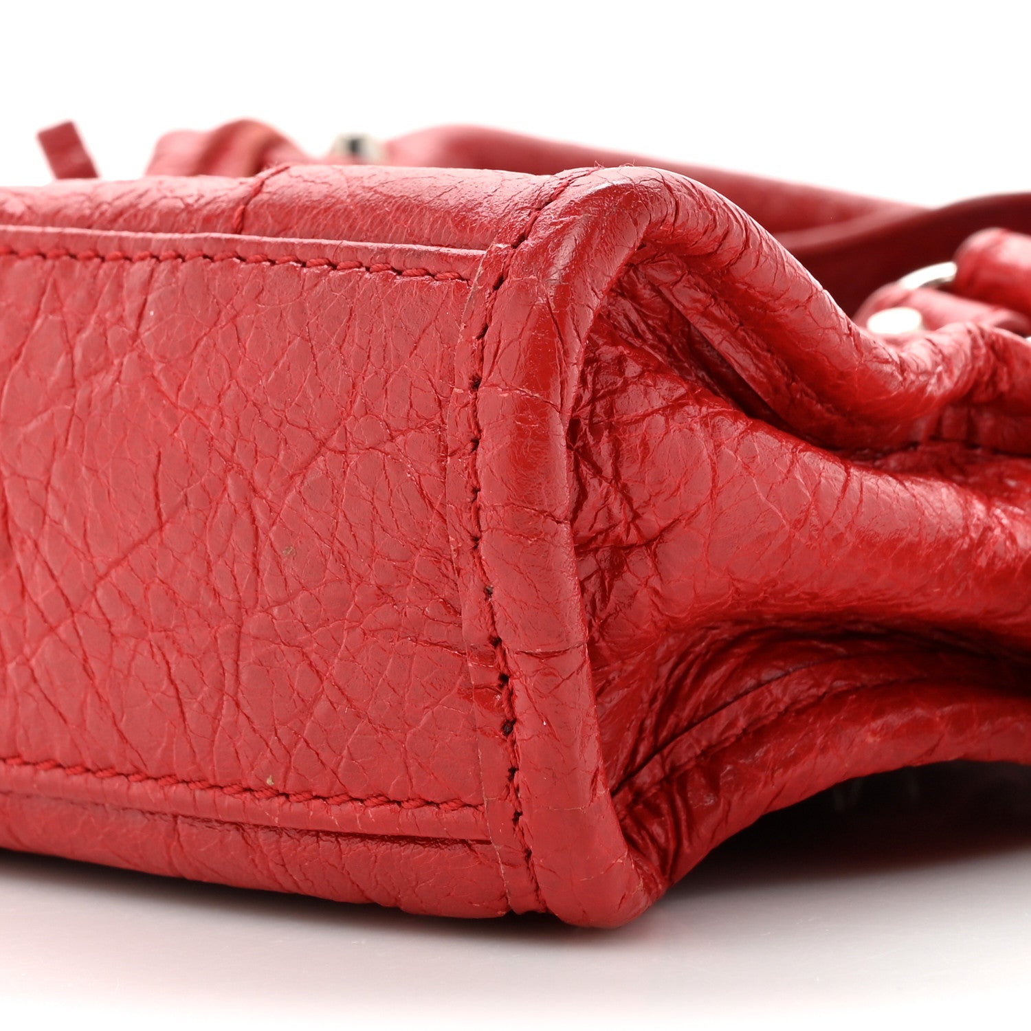 Balenciaga Agneau Classic Silver Hardware Nano City Rouge Groseille 9 of 10