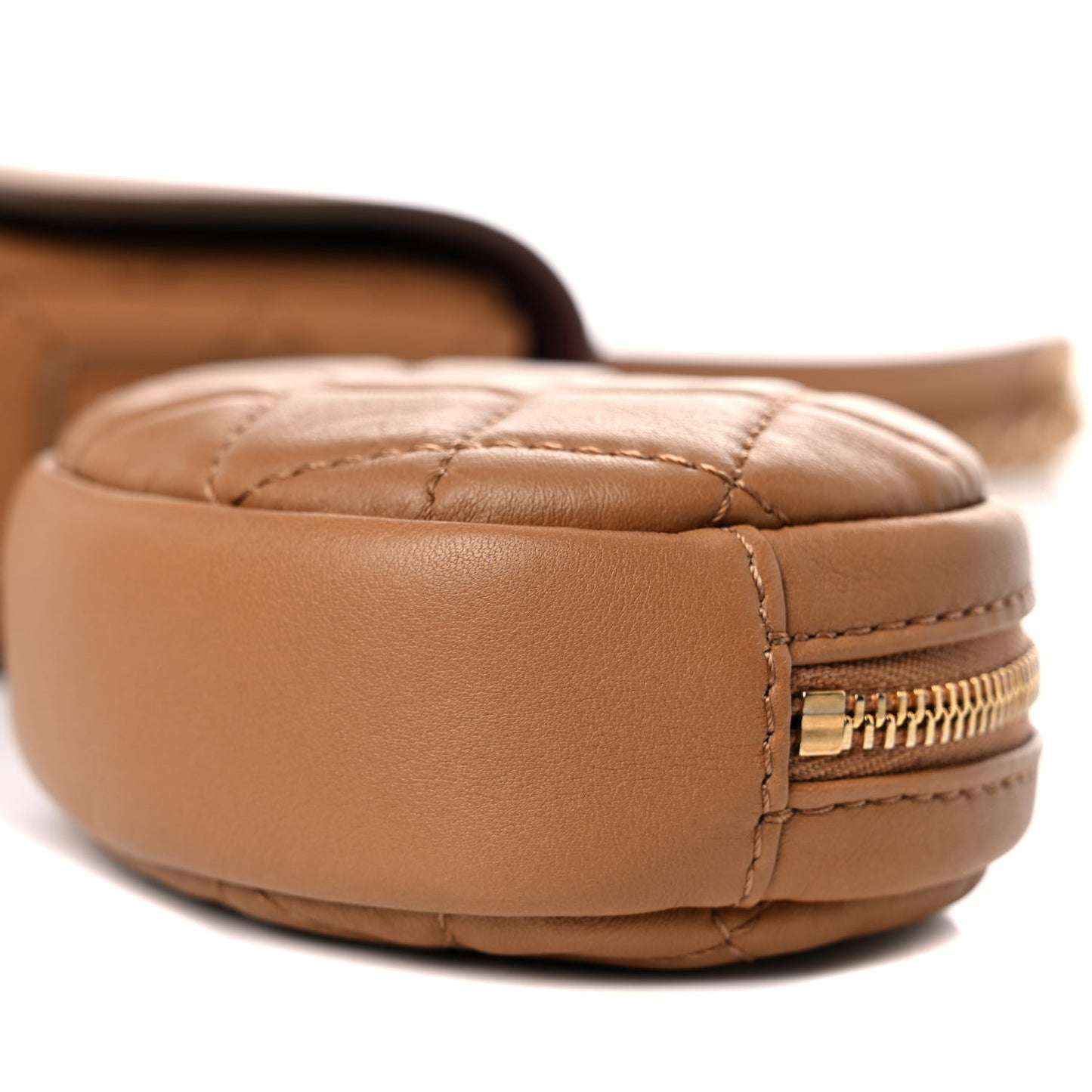 Calfskin Quilted Multi Pouching Flap And Coin Purse Beige
