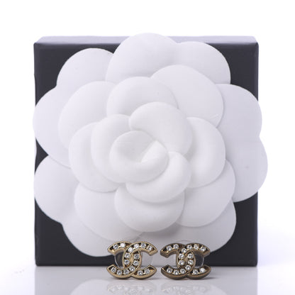 Chanel Crystal CC Earrings Gold 5 of 6