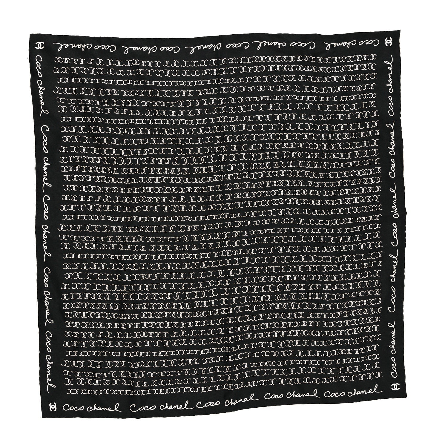 Chanel Silk CC Twilly Hair Tie Black White 2 of 5