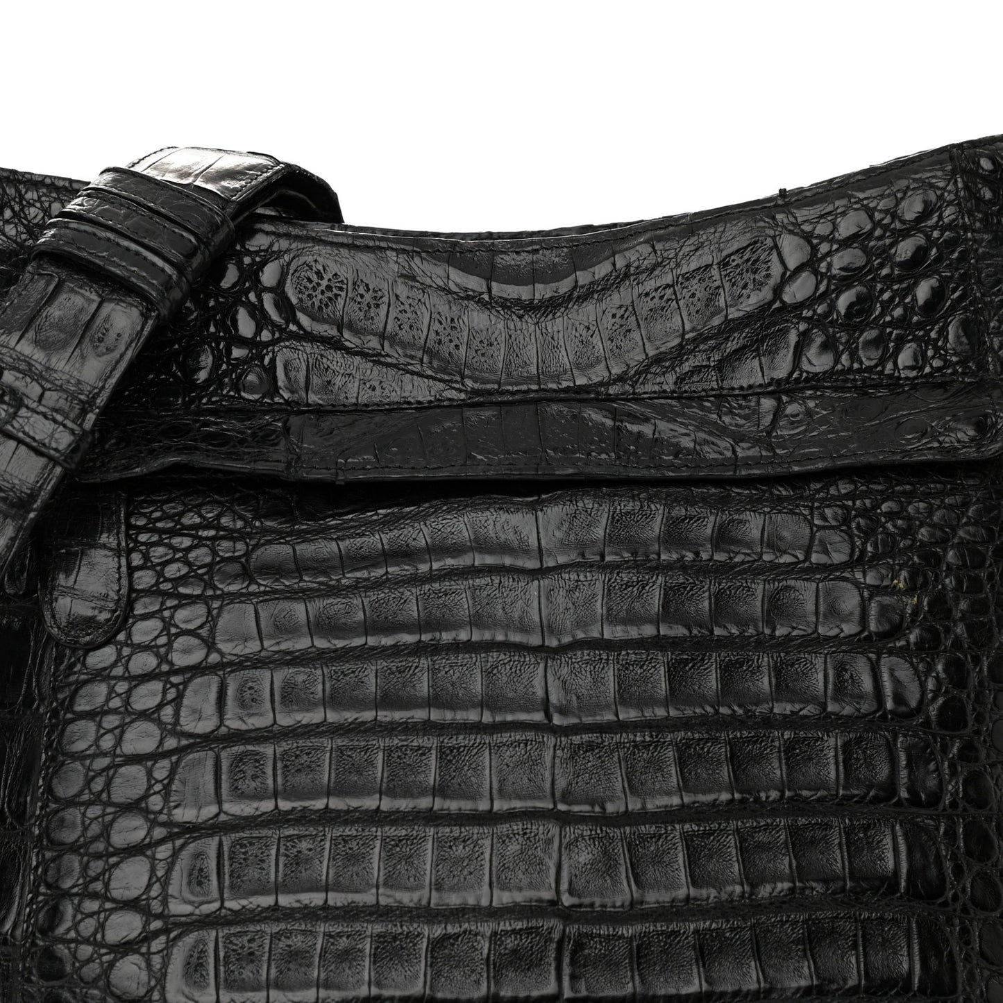 Crocodile Crossbody Bag Black