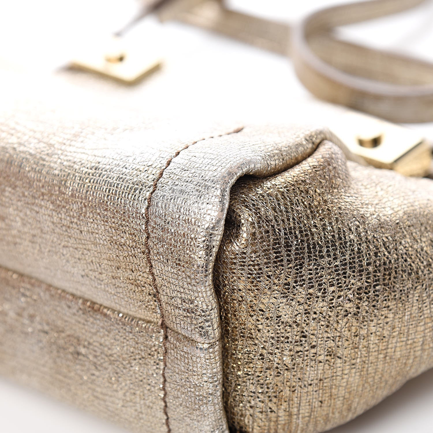 Lanvin Metallic Trilogy Bowling Mini Crossbody Gold 12 of 16