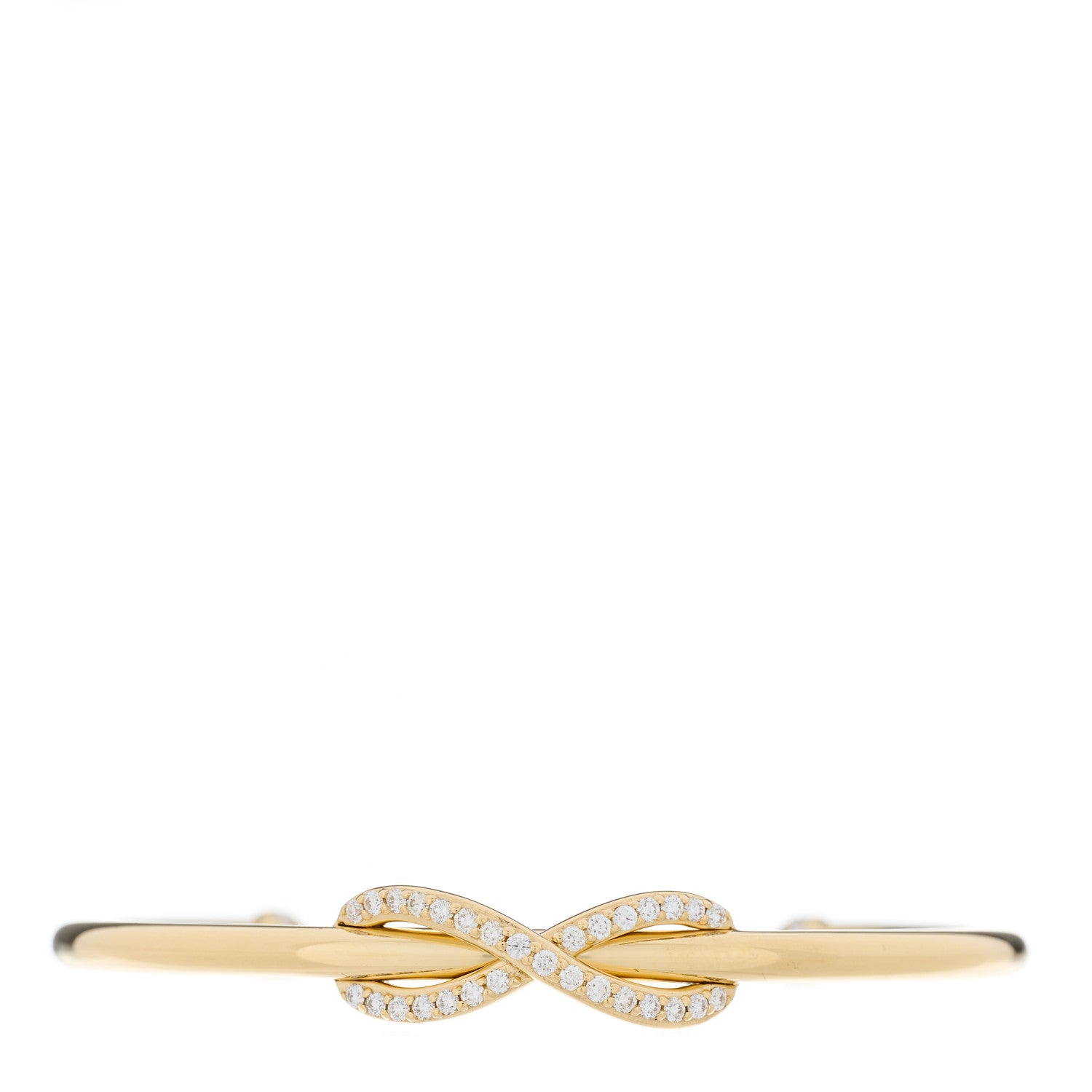 Tiffany 18K Yellow Gold Diamond Infinity Cuff Bracelet 1 of 4