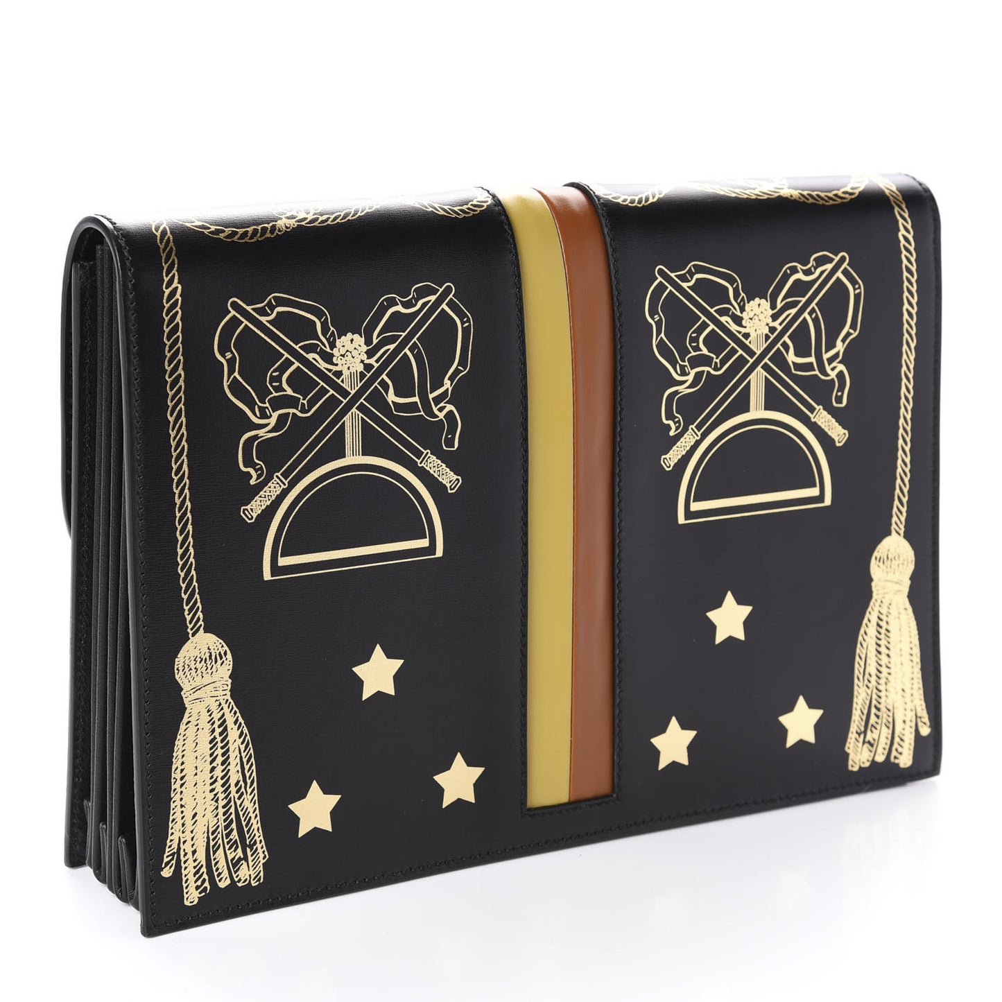 Calfskin Star Portfolio Bag Black