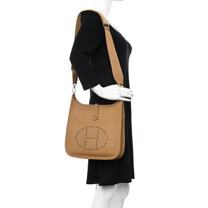 Hermes Taurillon Clemence Evelyne III PM Biscuit 2 of 14