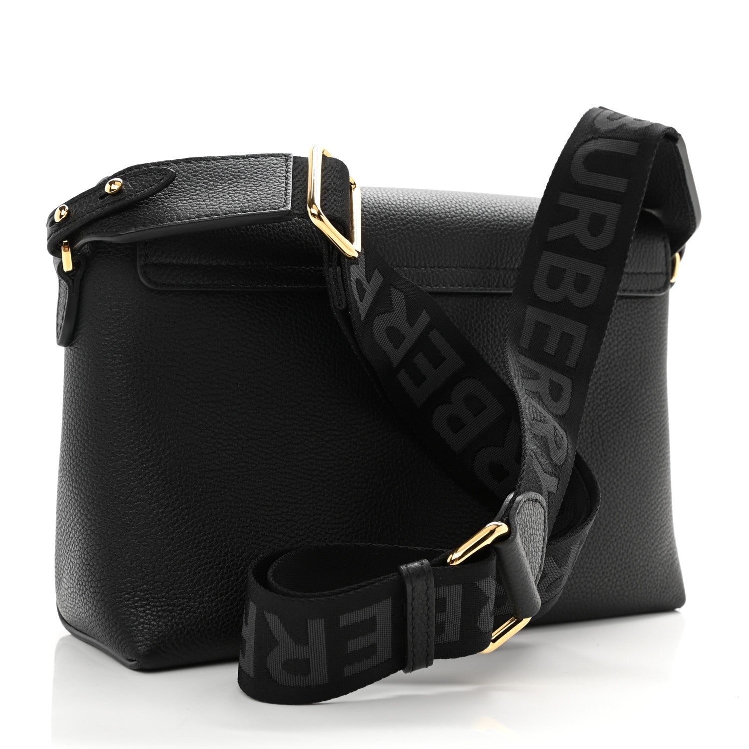 Burberry Grainy Calfskin Vintage Check Note Crossbody Bag Black 3 of 8