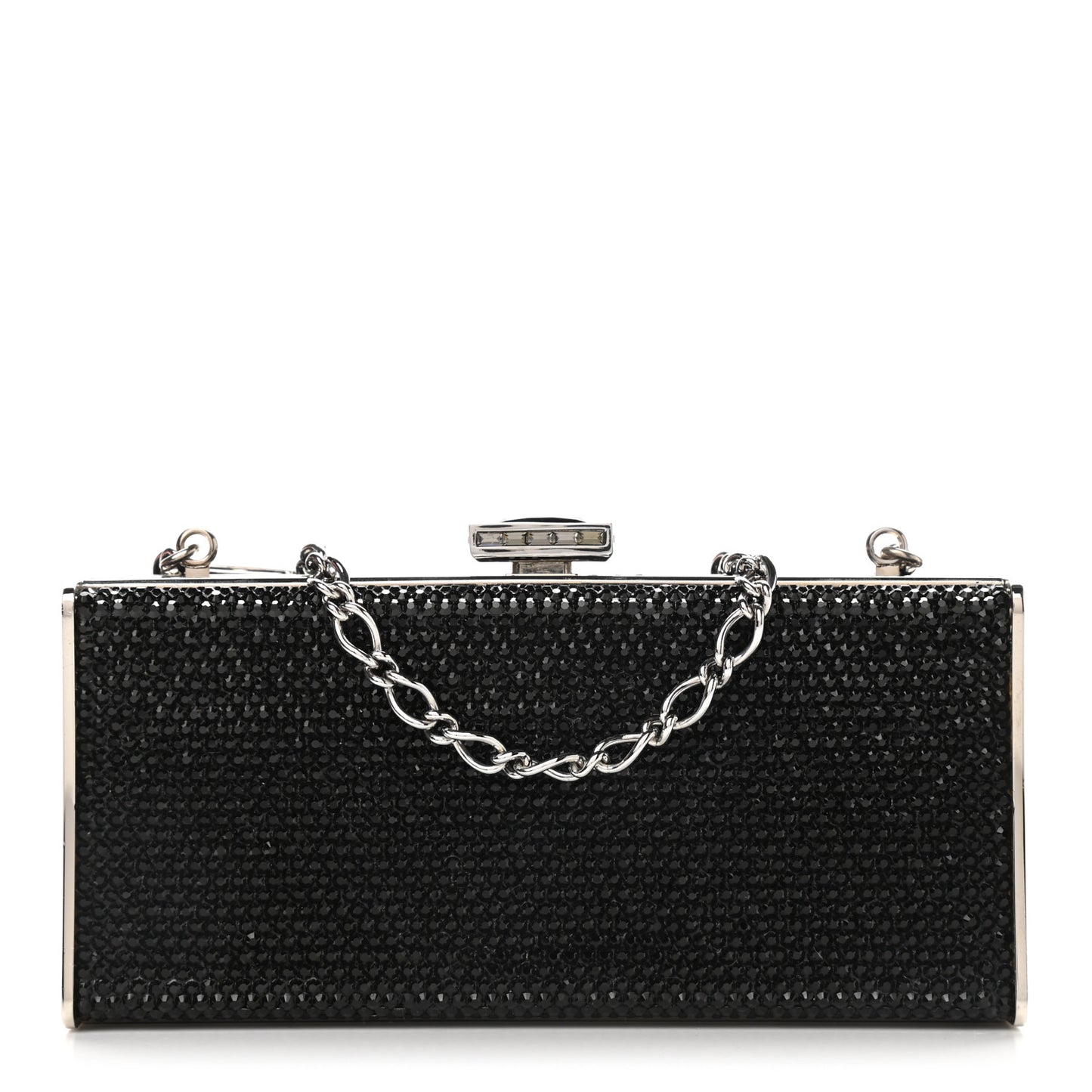 Swarovski Crystal Minaudiere Clutch Black
