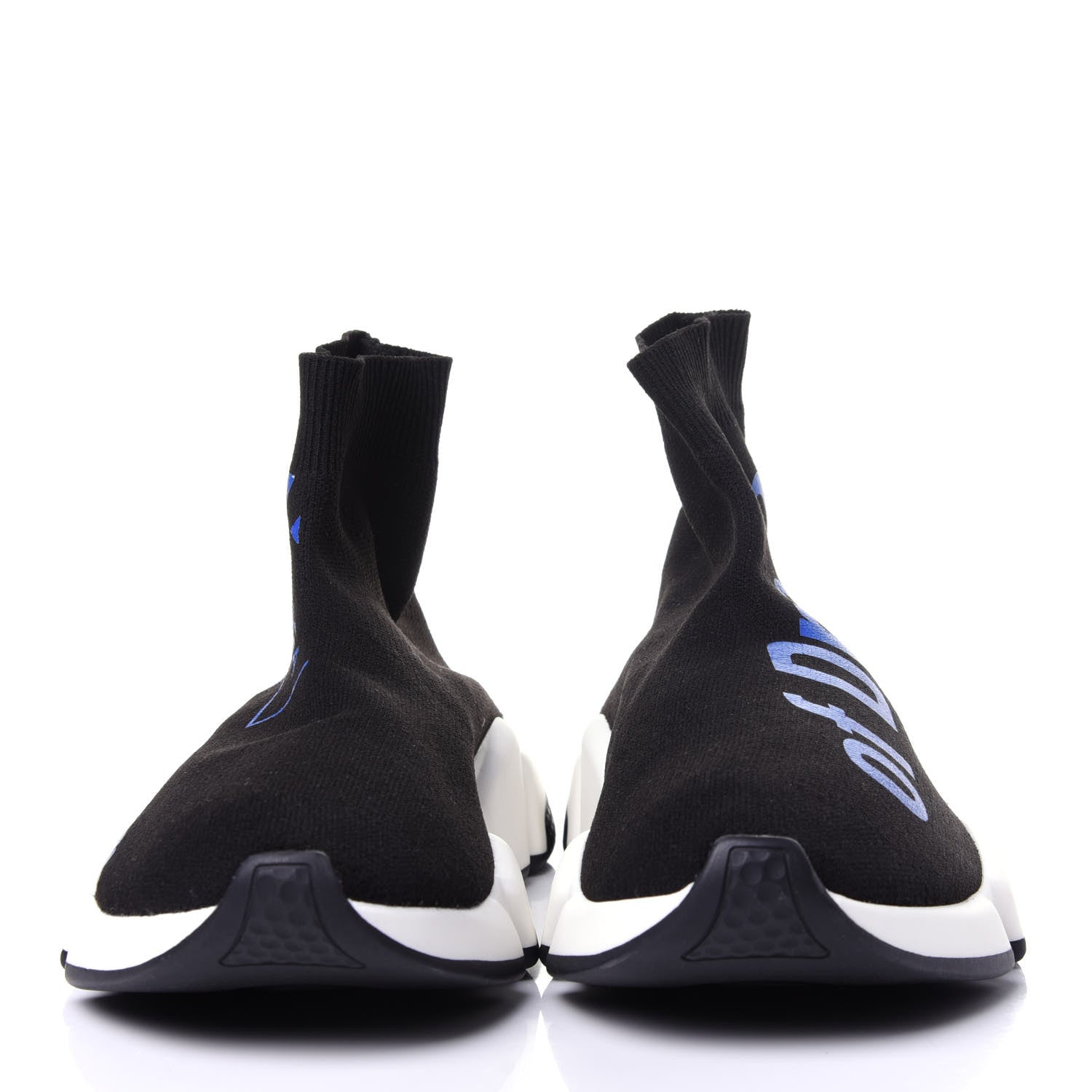 Balenciaga Neoprene Knit Power of Dreams Womens Speed Sneakers 39 Black Bleu 2 of 9
