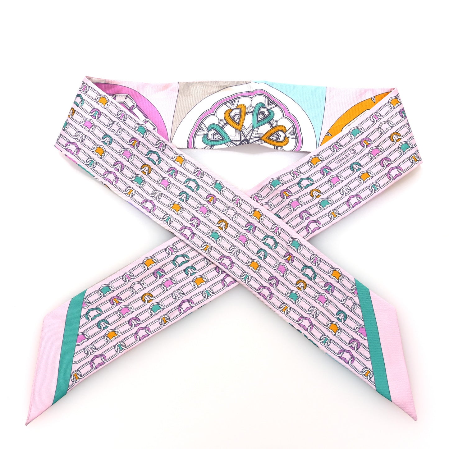 Silk L'Effet Kaleidoscope Twilly Rose Turquoise Multicolor