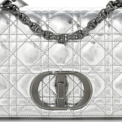 Christian Dior Metallic Calfskin Cannage Medium Caro Bag Argent 8 of 13