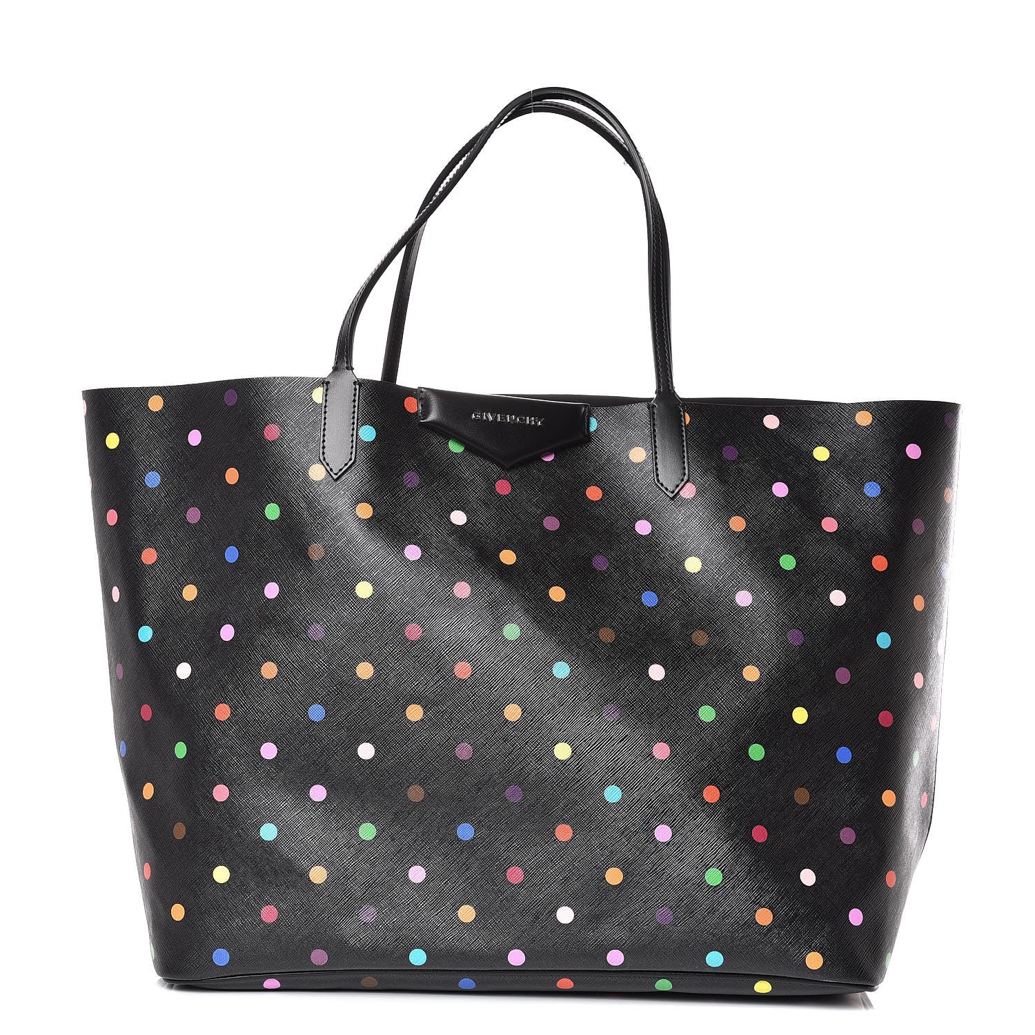 Givenchy Textured Coated Canvas Large Dots Print Antigona Tote Black 1 of 11