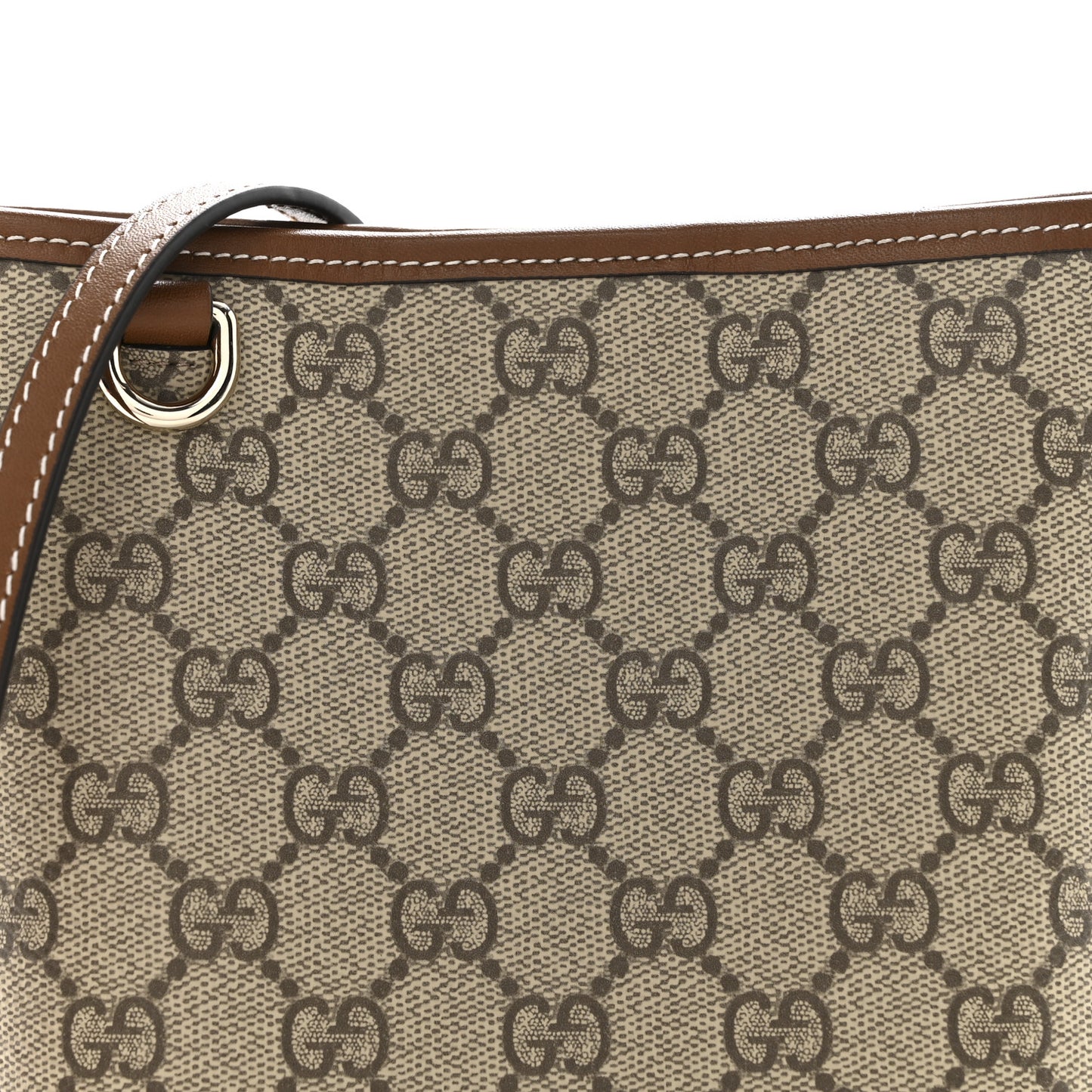 GG Supreme Monogram Emblem Nano Bucket Bag Beige Dark Brown