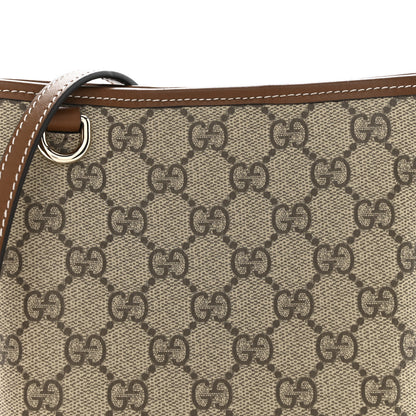Gucci GG Supreme Monogram Emblem Nano Bucket Bag Beige Dark Brown 8 of 11