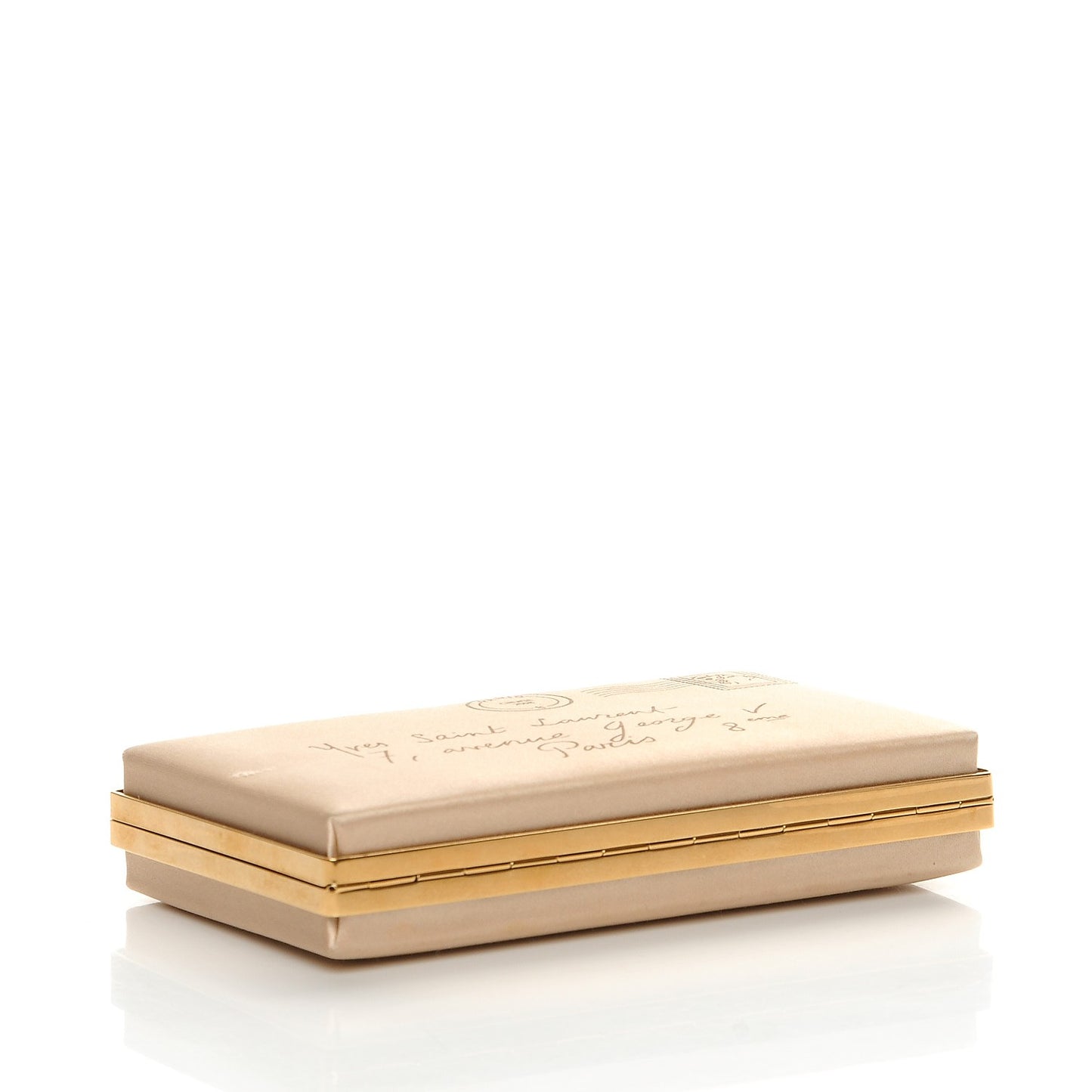 Satin Y Mail Clutch Gold