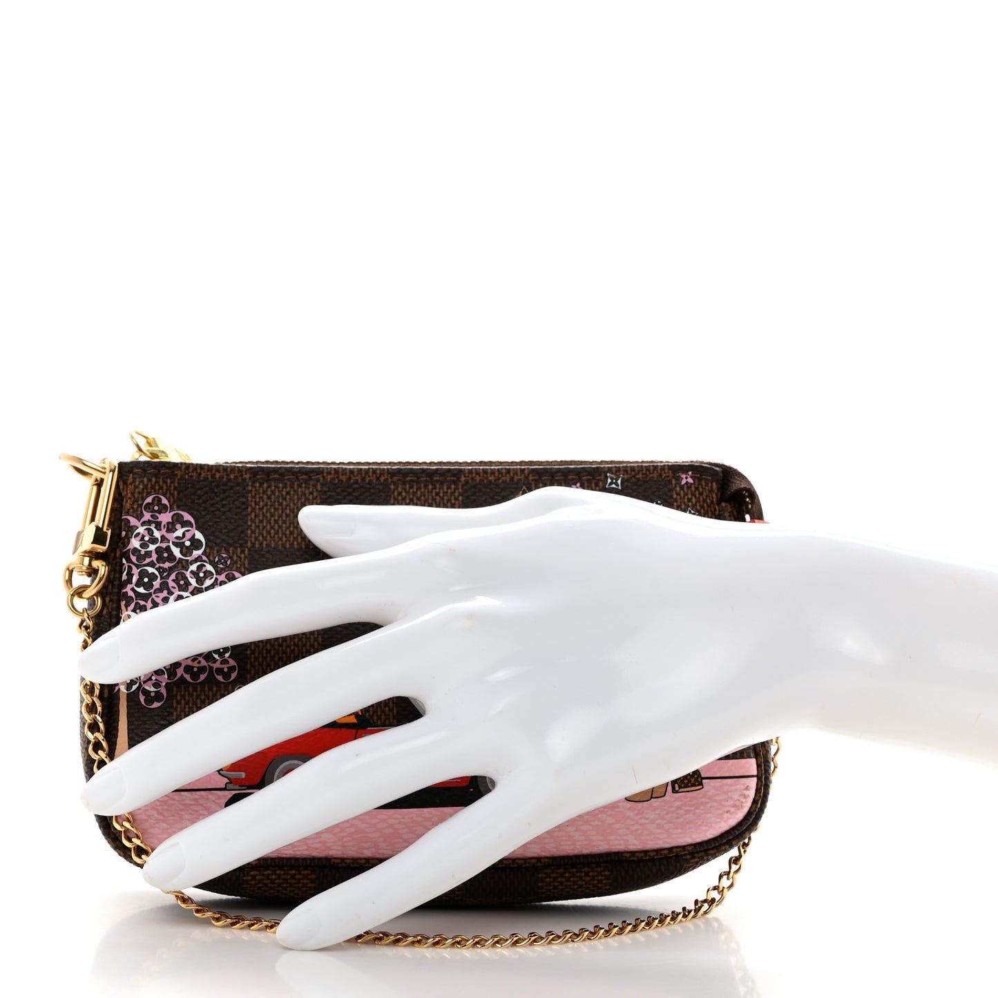 Damier Ebene 2019 Christmas Animation Mini Pochette Accessories Red