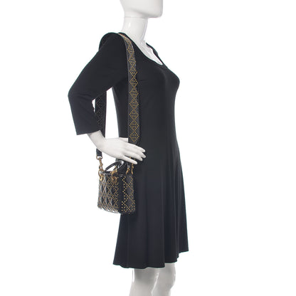 Christian Dior Patent Studded Mini Supple Lady Dior Black 2 of 11