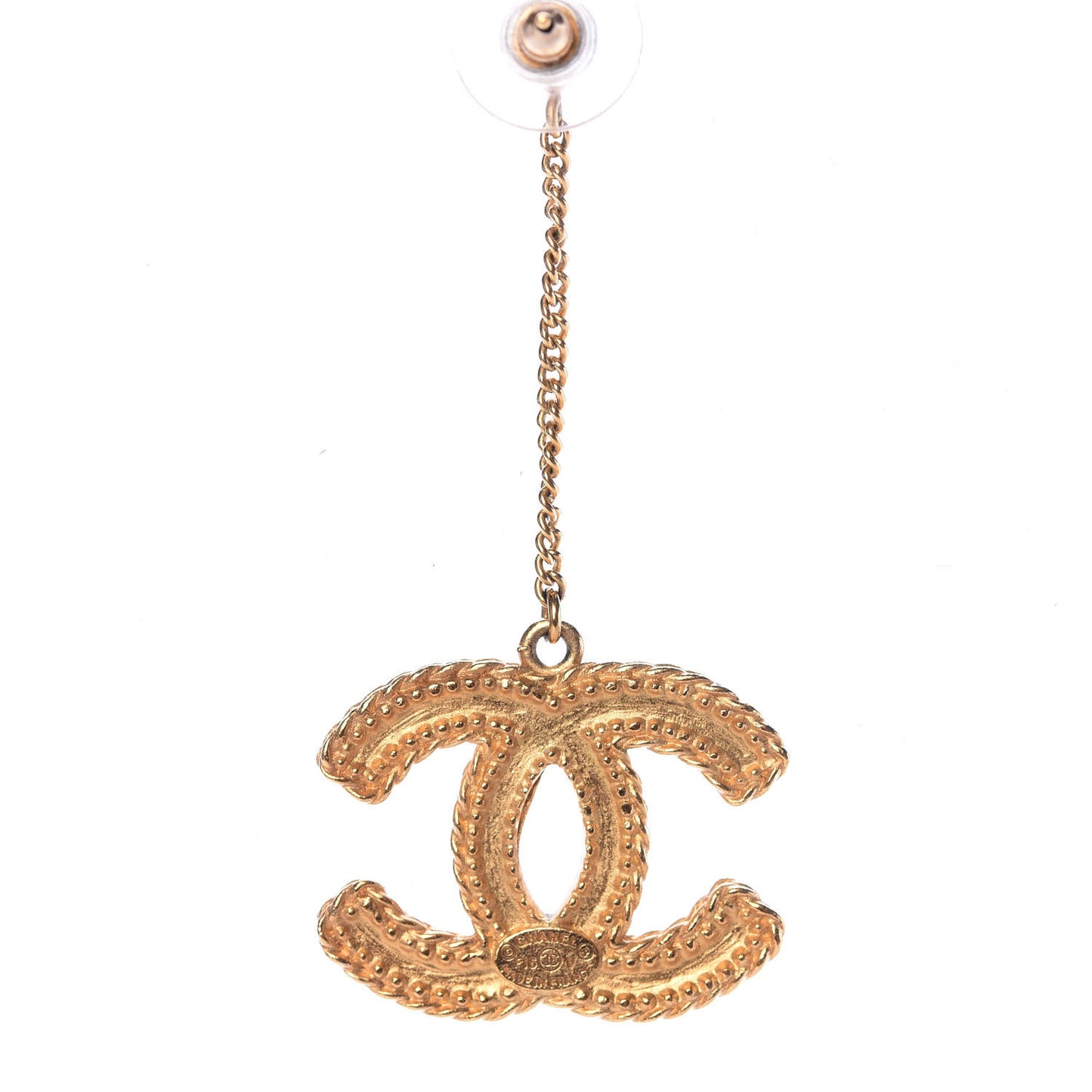 CC Drop Earrings Matte Gold