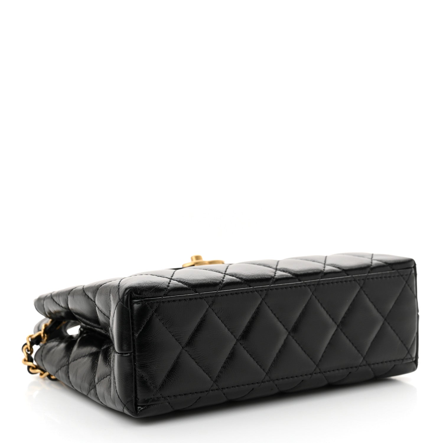 Chanel Shiny Aged Calfskin Quilted Nano Kelly Shopper Black 4 of 10