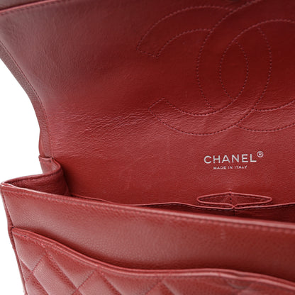 Chanel Caviar Quilted Jumbo Double Flap Dark Red 12 of 16