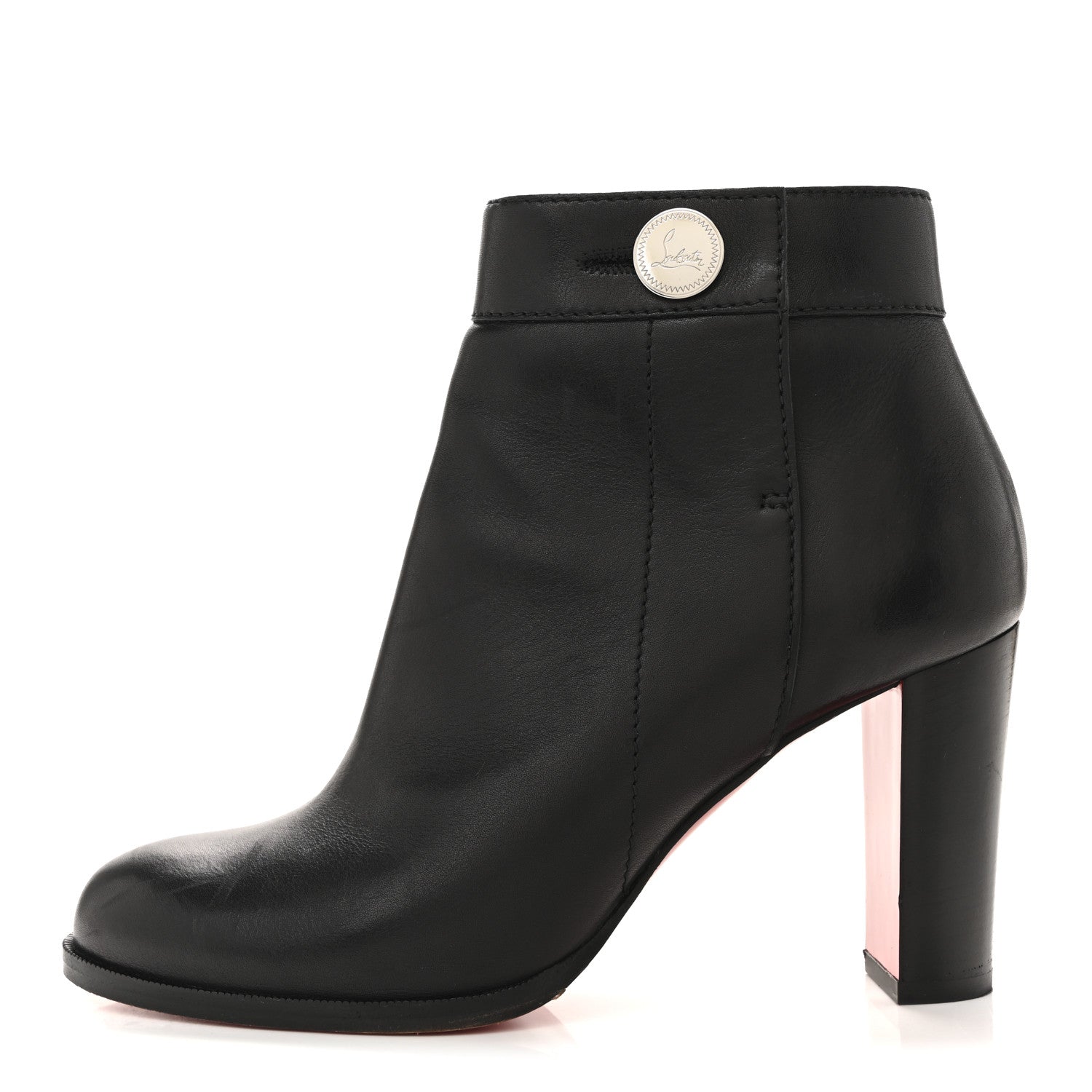 Christian Louboutin Calfskin Janis 85 Booties 38.5 Black 1 of 10