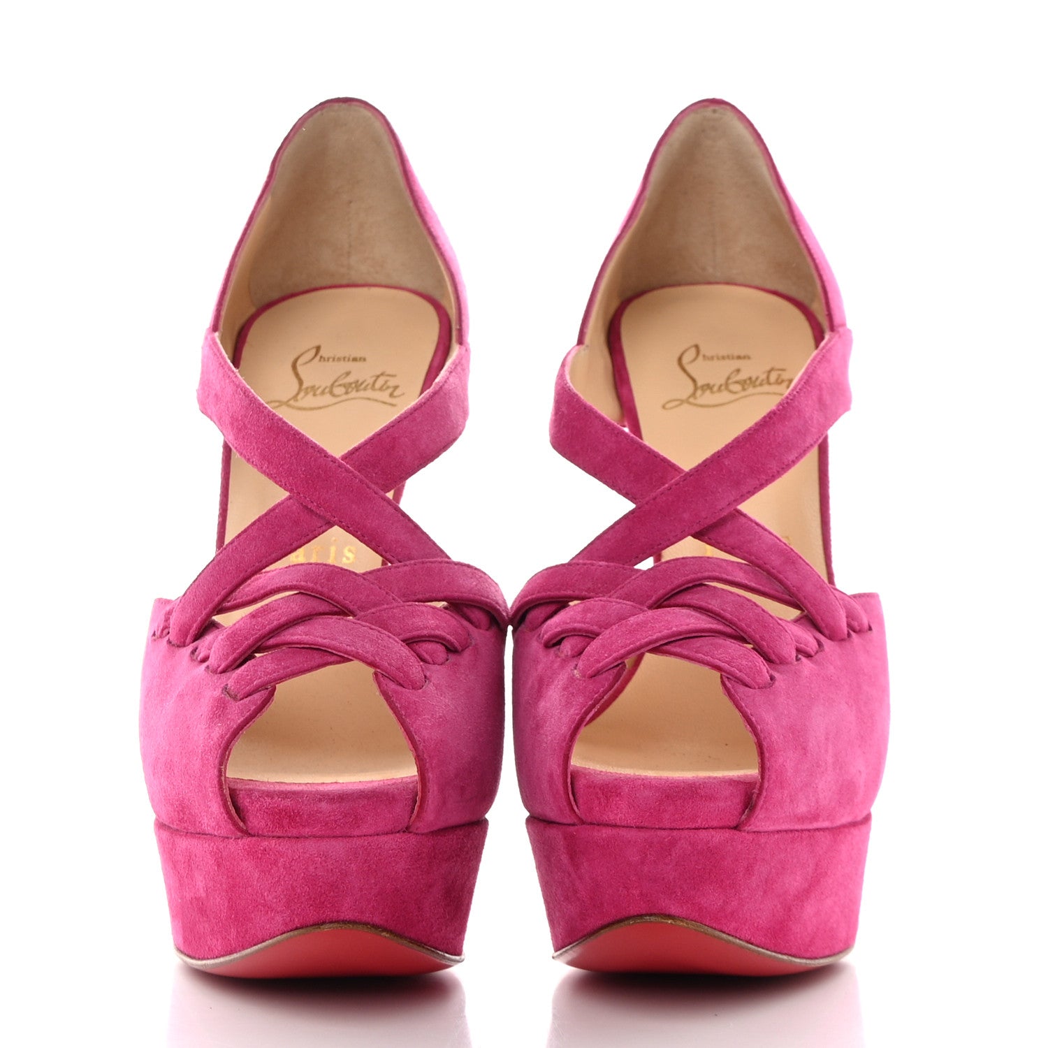 Christian Louboutin Suede Lady Corset 150 Pumps 36 Hot Pink 2 of 9