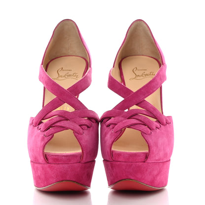 Christian Louboutin Suede Lady Corset 150 Pumps 36 Hot Pink 2 of 9