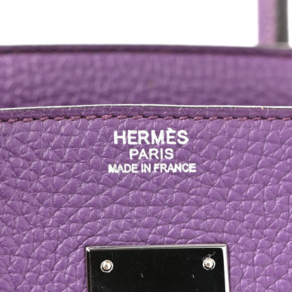 Hermes Taurillon Clemence Birkin 30 Ultraviolet 15 of 40