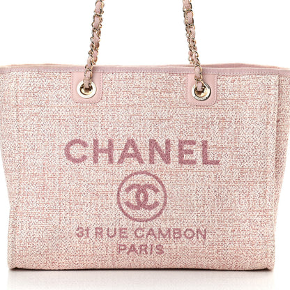 Chanel Lurex Boucle Small Deauville Tote Pink 8 of 12